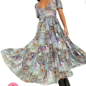 Blackmilk Clothing Four Seasons art nouveau whimsical Mesh Dress Small